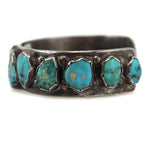 Navajo - Turquoise and Silver Asymmetrical Bracelet c. 1970s, size 6.25
