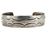 Navajo - Sterling Silver Bracelet with Stamped Design c. 1940-50s, size 6.25