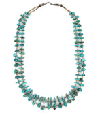 Navajo - 2-Strand Turquoise Nugget and Heishi Beaded Necklace c. 1940-50s, 26.5" length
