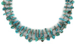 Navajo - 2-Strand Turquoise Nugget and Heishi Beaded Necklace c. 1940-50s, 26.5" length