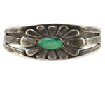 Navajo - Turquoise and Silver Bracelet with Stamped Design c. 1920s, size 6.25