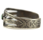 Navajo - Turquoise and Silver Bracelet with Stamped Design c. 1920s, size 6.25