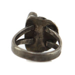 Navajo - Turquoise and Silver Ring with Leaf Design c. 1960s, size 5
