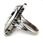 Patrick A. Smith - Navajo - White Buffalo and Sterling Silver Ring c. 1970-80s, size 7.75