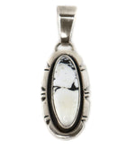 Patrick A. Smith - Navajo - White Buffalo and Sterling Silver Pendant c. 1970-80s, 1.75" x 0.625"