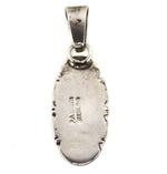 Patrick A. Smith - Navajo - White Buffalo and Sterling Silver Pendant c. 1970-80s, 1.75" x 0.625"