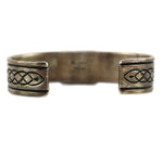 Albert Jake (b. 1959) - Navajo - White Buffalo and Sterling Silver Bracelet with Stamped Design c. 1980s, size 6.25
