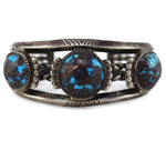 Navajo - Persian Turquoise and Silver Bracelet c. 1960s, size 6.25