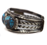 Navajo - Persian Turquoise and Silver Bracelet c. 1960s, size 6.25