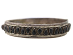 Mexican - Onyx and Sterling Silver Row Bracelet with Clasp c. 1950s, size 7.5