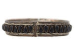Mexican - Onyx and Sterling Silver Row Bracelet with Clasp c. 1950s, size 7.5
