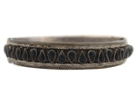 Mexican - Onyx and Sterling Silver Row Bracelet with Clasp c. 1950s, size 7.5