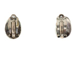 Navajo - Blue Gem Turquoise and Silver Clip-On Earrings c. 1950s, 0.75" x 0.5"