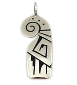 Elmer Satala, Jr. (b. 1968) - Hopi - Contemporary Sterling Silver Overlay Pendant, 1.75" x 0.625"