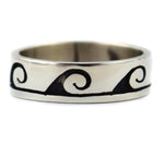 Elmer Satala, Jr. (b. 1968) - Hopi - Contemporary Sterling Silver Overlay Ring with Whirlwind Pictorial, size 8