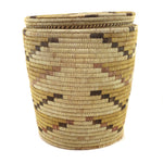 Tohono O'odham Polychrome Lidded Wastepaper Basket c. 1920-30s, 16" x 14.5"