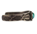 Navajo - Turquoise and Silver Bracelet with Stamped Design c. 1930-40s, size 5.75