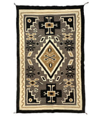 Navajo Two Grey Hills Rug c. 1958, 76" x 47.5"