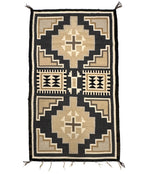Navajo Two Grey Hills Rug c. 1960s, 45.5" x 25.5"
