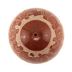 Forrest Naranjo (b. 1963) - Santa Clara Redware Sgraffito Seed Jar with with Dancers and Feathers c. 1980-90s, 4" x 2"
