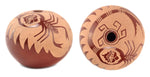 Santa Clara Redware Sgraffito Seed Jar with Scorpion Pictorial c. 1980-90s, 2.25" x 2.5"