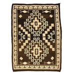 Navajo Two Grey Hills Rug with Waterbugs c. 1920s, 77" x 55.5"