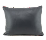 Leather Pillow with c. 1920-30s Navajo Ganado Textile, 11" x 15"