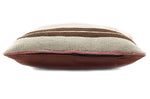 Leather Pillow with c. 1930s Navajo Wide Ruins Textile, 17" x 16"
