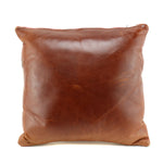 Leather Pillow with c. 1930s Navajo Wide Ruins Textile, 17" x 16"