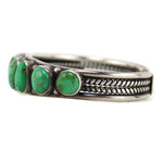 Nila Cook - Navajo - Natural, High-Grade Carico Lake Turquoise and Sterling Silver Row Bracelet c. 1970s, size 6