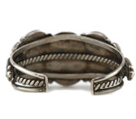 Navajo - Turquoise Cluster and Silver Bracelet c. 1940s, size 6.5