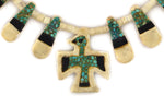 Santo Domingo (Kewa) - Depression Era Thunderbird Necklace c. 1920-30s, 23" length