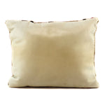 Leather Pillow with c. 1920s Navajo Crystal Textile, 11" x 14"