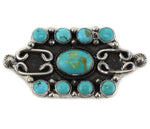 Navajo - Turquoise and Silver Pin c. 1930s, 1.125" x 2.25"
