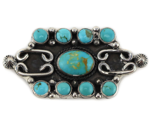 Navajo - Turquoise and Silver Pin c. 1930s, 1.125