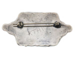 Navajo - Turquoise and Silver Pin c. 1930s, 1.125" x 2.25"