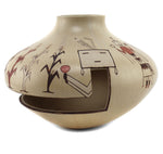 Ida Sahmie (1960-2026) - Navajo Polychrome Jar with Incised Rainbow God c. 1988, 6.5" x 8.75"