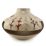 Ida Sahmie (1960-2026) - Navajo Polychrome Jar with Incised Rainbow God c. 1988, 6.5" x 8.75"