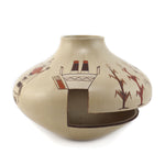 Ida Sahmie (1960-2026) - Navajo Polychrome Jar with Incised Rainbow God c. 1988, 6.5" x 8.75"