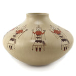 Ida Sahmie (1960-2026) - Navajo Polychrome Jar with Incised Rainbow God c. 1988, 6.5" x 8.75"