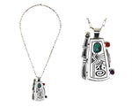 Roy Talahaftewa (b. 1955) - Hopi - Contemporary Necklace with Multi-Stone Sterling Silver Overlay Pendant and Handmade Chain, 3.125" x 1.875"