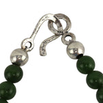 Miramontes - Silver New Mexico Cross with Naja and Jade Beaded Necklace, 26" length