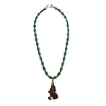 Miramontes - Necklace with Quartz, Cultured Pearl, and Red Metal on Aventurine and Garnet Beads, 26" length