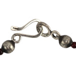 Miramontes - Necklace with Quartz, Cultured Pearl, and Red Metal on Aventurine and Garnet Beads, 26" length
