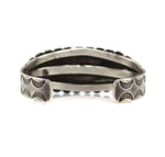 Navajo - Turquoise and Silver Bracelet with Stamped Design c. 1930s, size 6.5