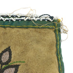 Seneca/Iroquois Beaded Leather Bag with Floral Pictorial c. 1890s, 5" x 5"