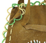Iroquois Beaded Leather Double-Sided Utility Bag c. 1890s, 13" x 5.5"