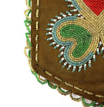 Iroquois Beaded Leather Double-Sided Utility Bag c. 1890s, 13" x 5.5"