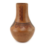 Lorraine Williams (1955-2024) - Navajo Polychrome Vase with Carved Sunface Kachina Design c. 1990s, 9.125" x 6"