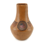 Lorraine Williams (1955-2024) - Navajo Polychrome Vase with Carved Sunface Kachina Design c. 1990s, 9.125" x 6"
